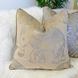 Golden Elephant Print on Velvet