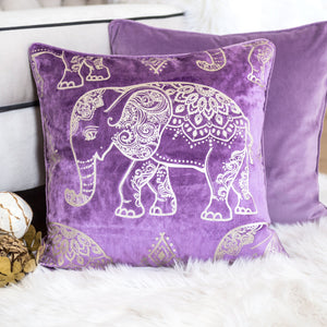 Golden Elephant Print on Velvet