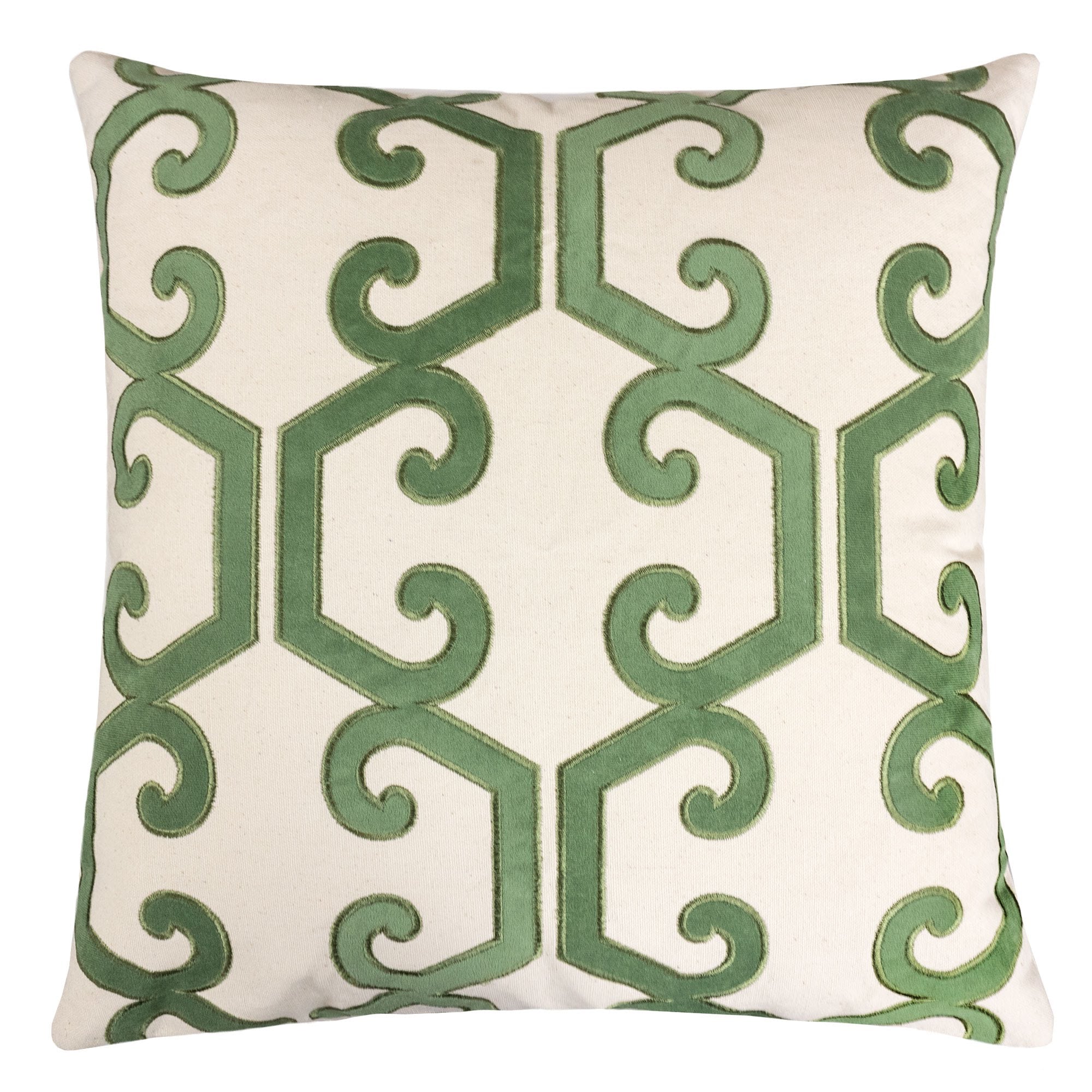 Green geometric throw discount pillows