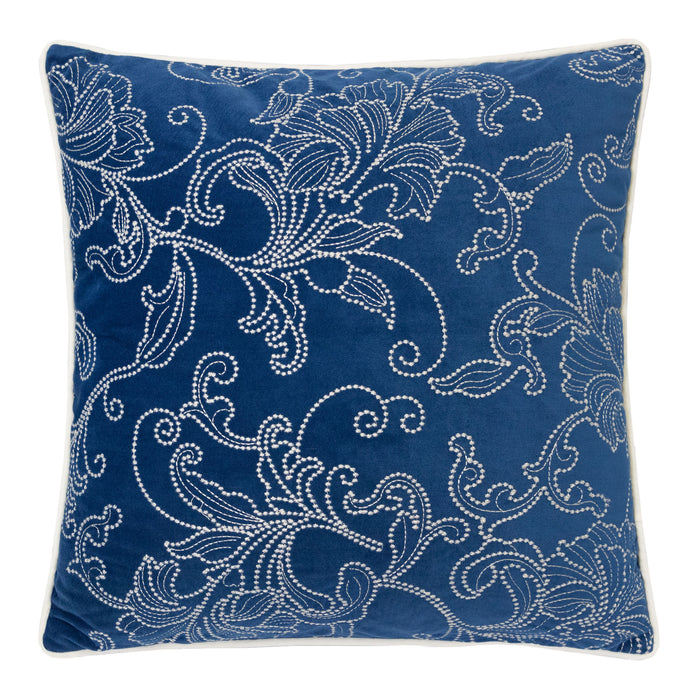 Homey Cozy applique navy Velvet throw Pillow cover, Ocean Blue Homey Cozy applique navy Velvet throw Pillow cover, Ocean Blue