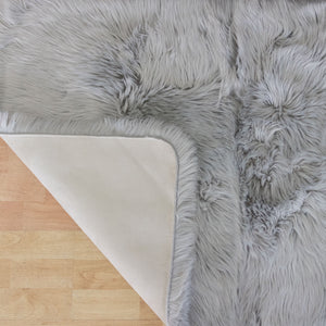 Light Gray Faux Fur area rug