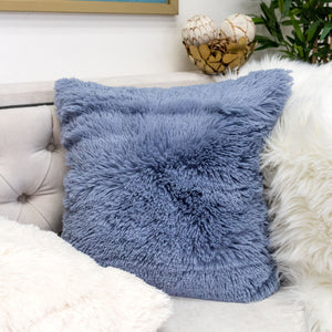 Shaggy Baby Blue Faux Fur Pillow Cover – HomeyCozy